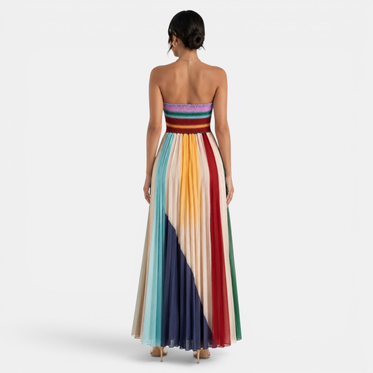 Women's Multicolour Bandeau Maxi Dress