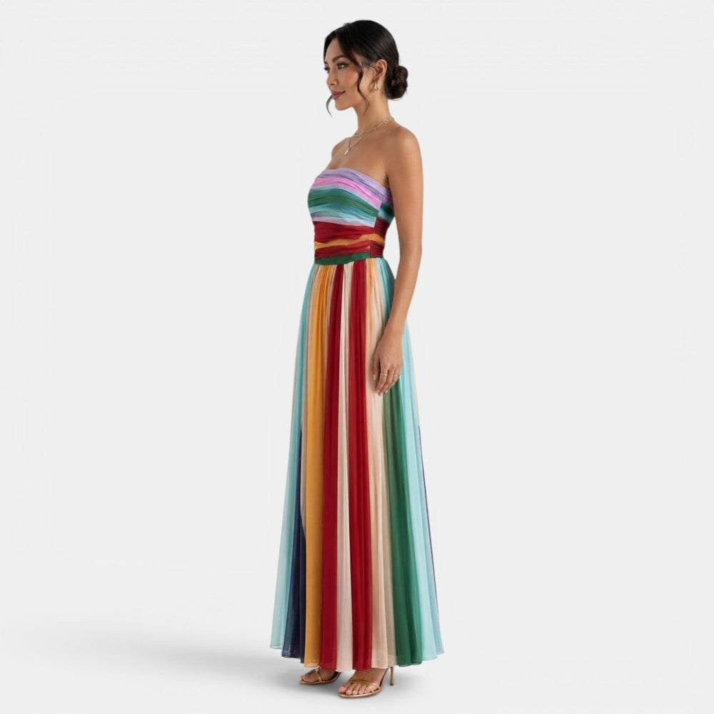 Women's Multicolour Bandeau Maxi Dress