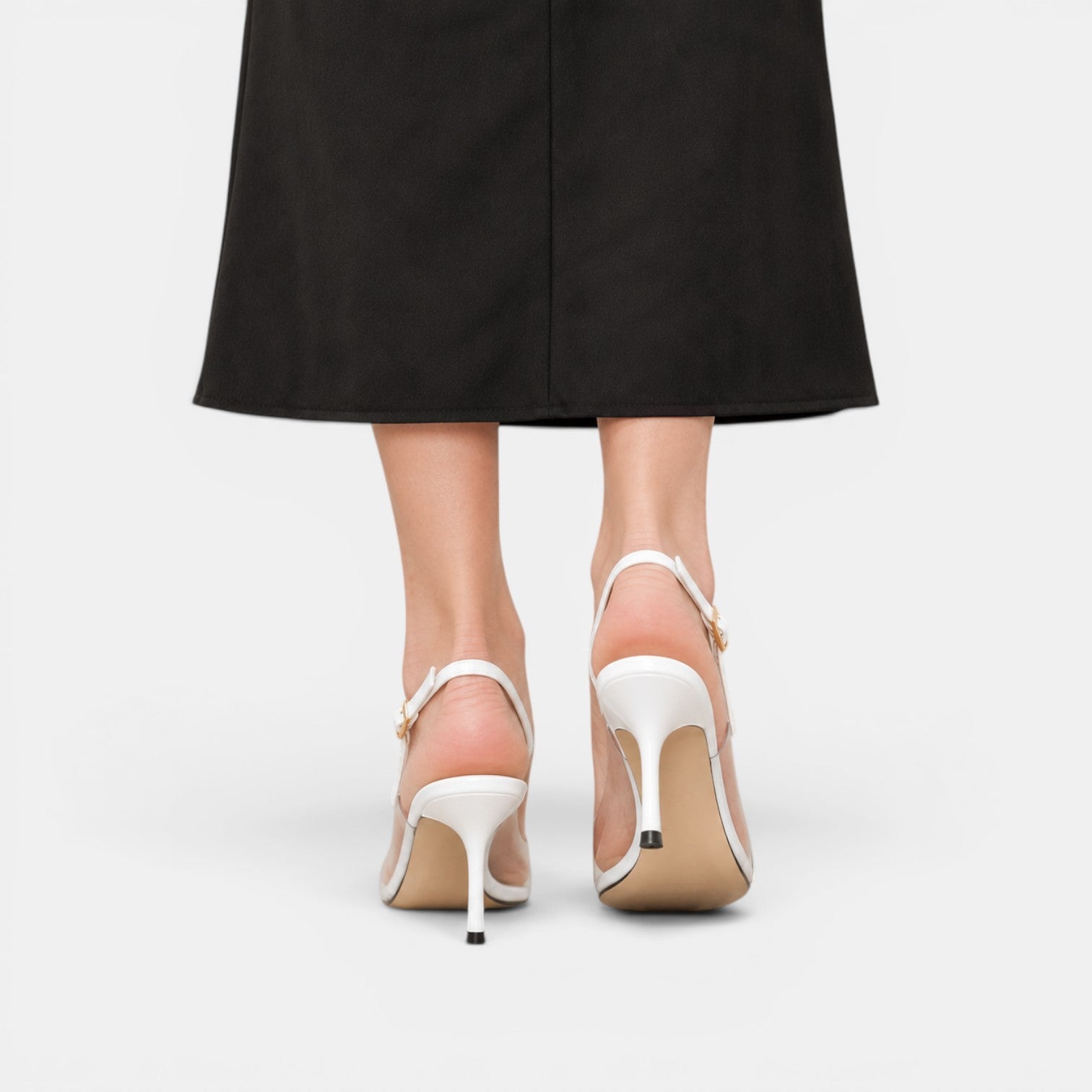 Women's Clear Heart-Detail Heels