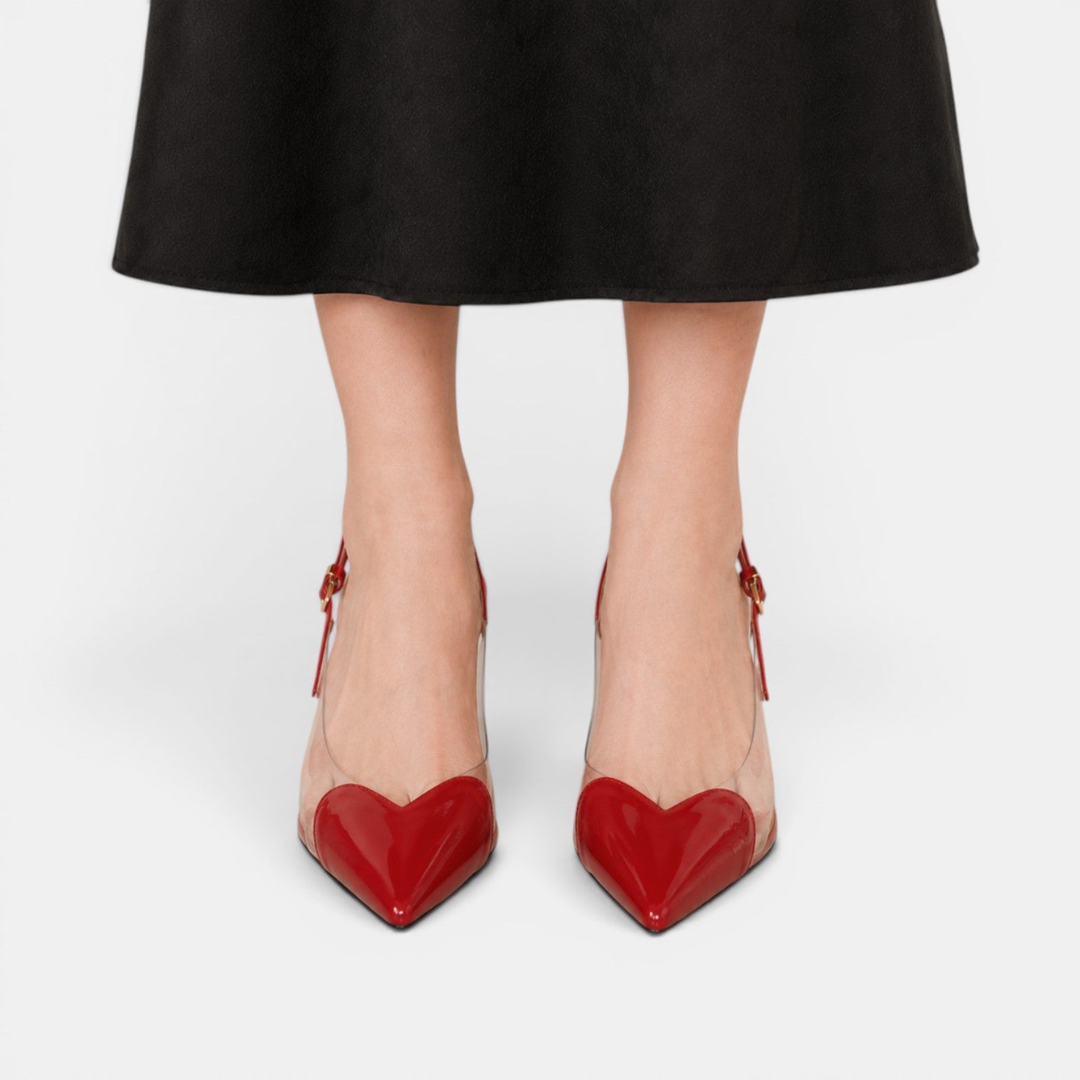 Women's Clear Heart-Detail Heels