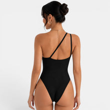 Women's Black One-Shoulder Swimsuit