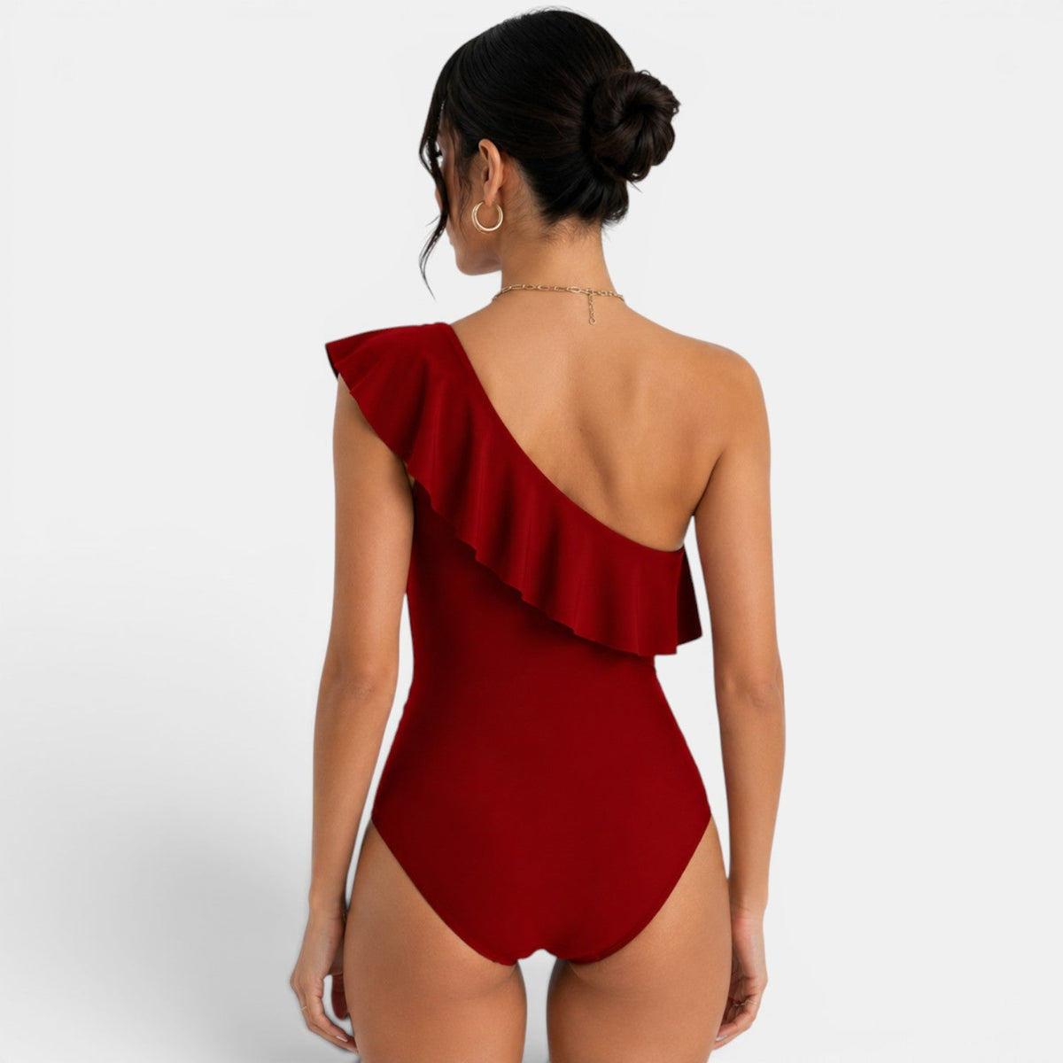 Women's One-Shoulder Ruffle Swimsuit