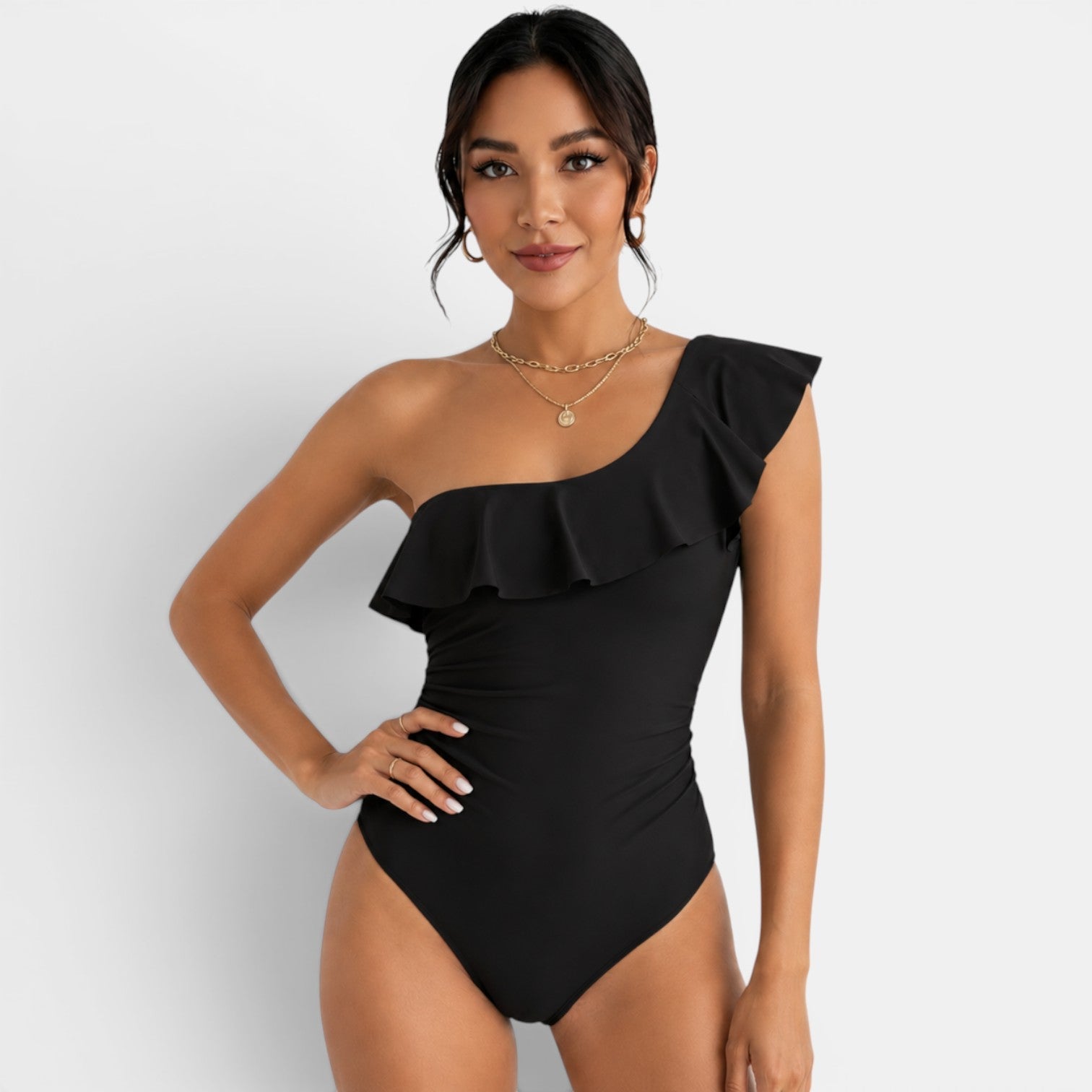Women's One-Shoulder Ruffle Swimsuit