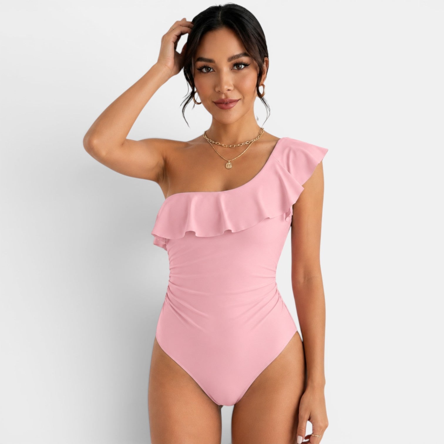 Women's One-Shoulder Ruffle Swimsuit