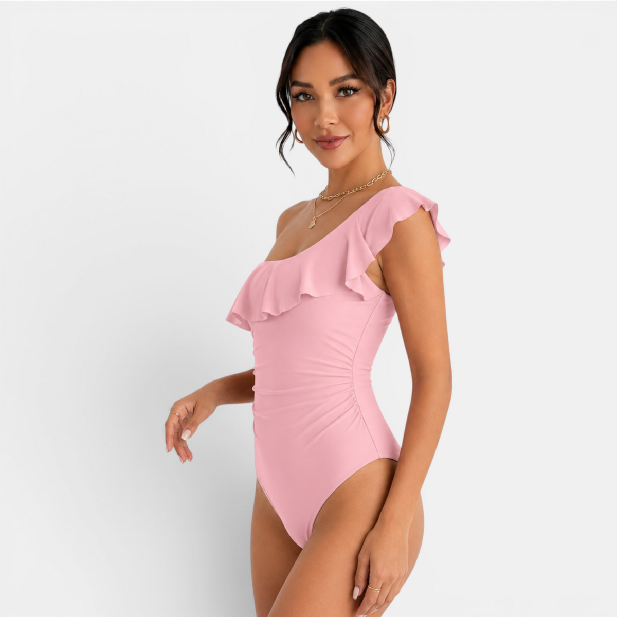 Women's One-Shoulder Ruffle Swimsuit