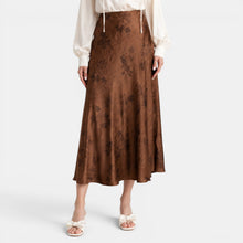 Women's Satin Rose Maxi Skirt