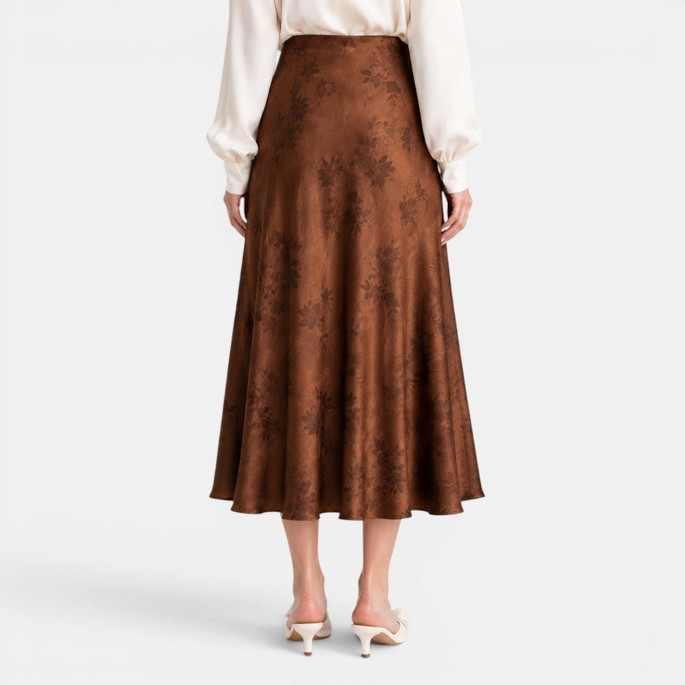 Women's Satin Rose Maxi Skirt