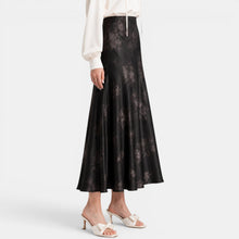 Women's Satin Rose Maxi Skirt