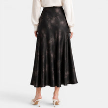 Women's Satin Rose Maxi Skirt