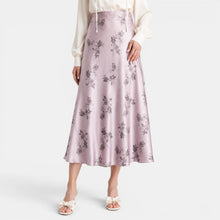 Women's Satin Rose Maxi Skirt