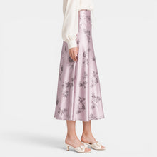 Women's Satin Rose Maxi Skirt