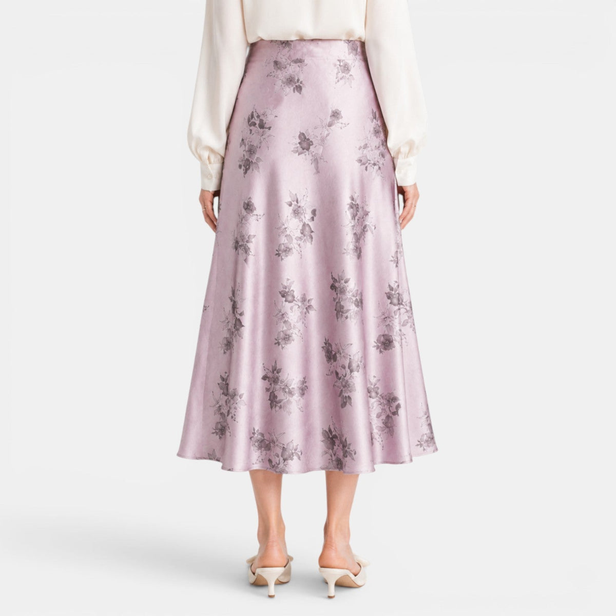 Women's Satin Rose Maxi Skirt