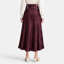 Women's Satin Rose Maxi Skirt