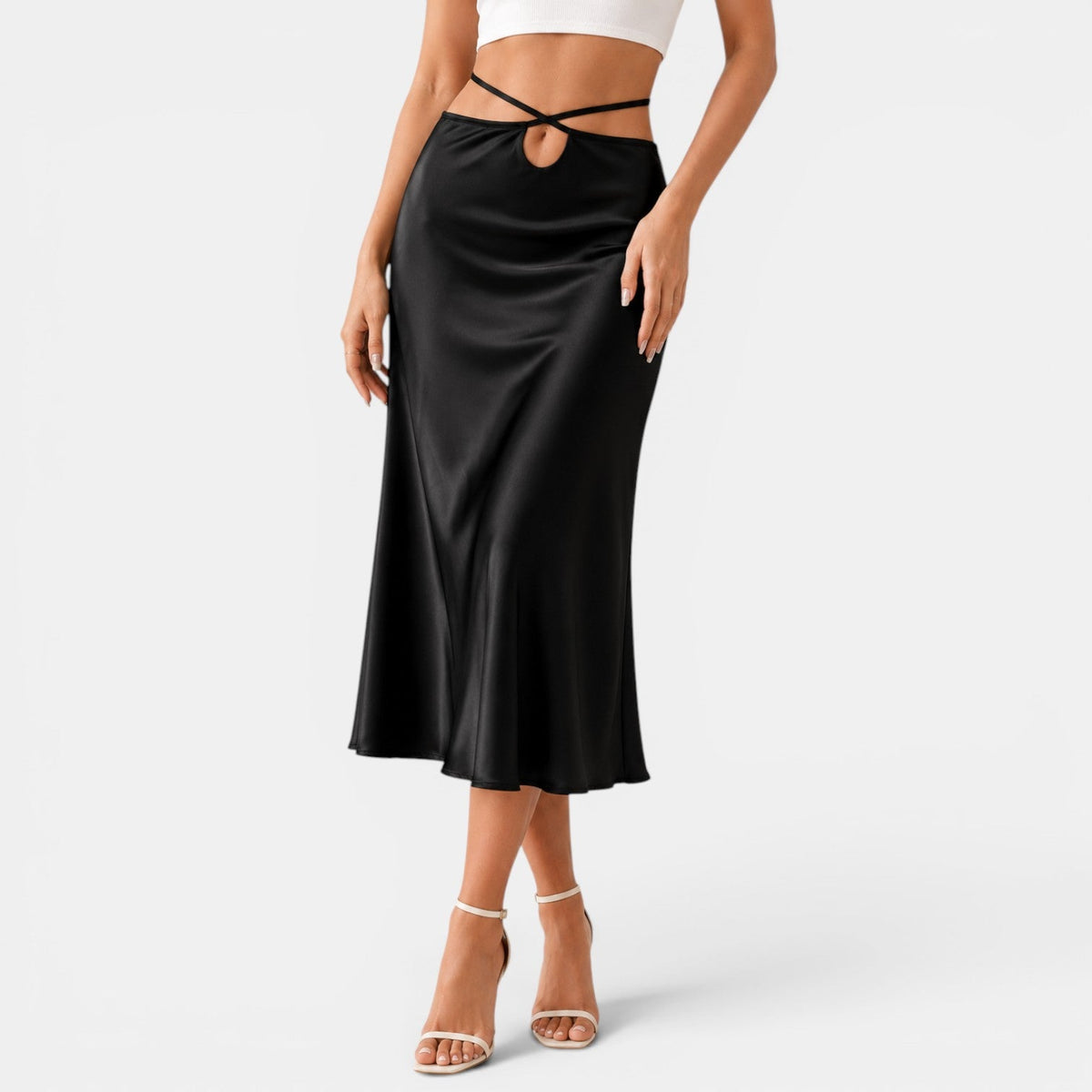 Women's Cut Out Midi Skirt