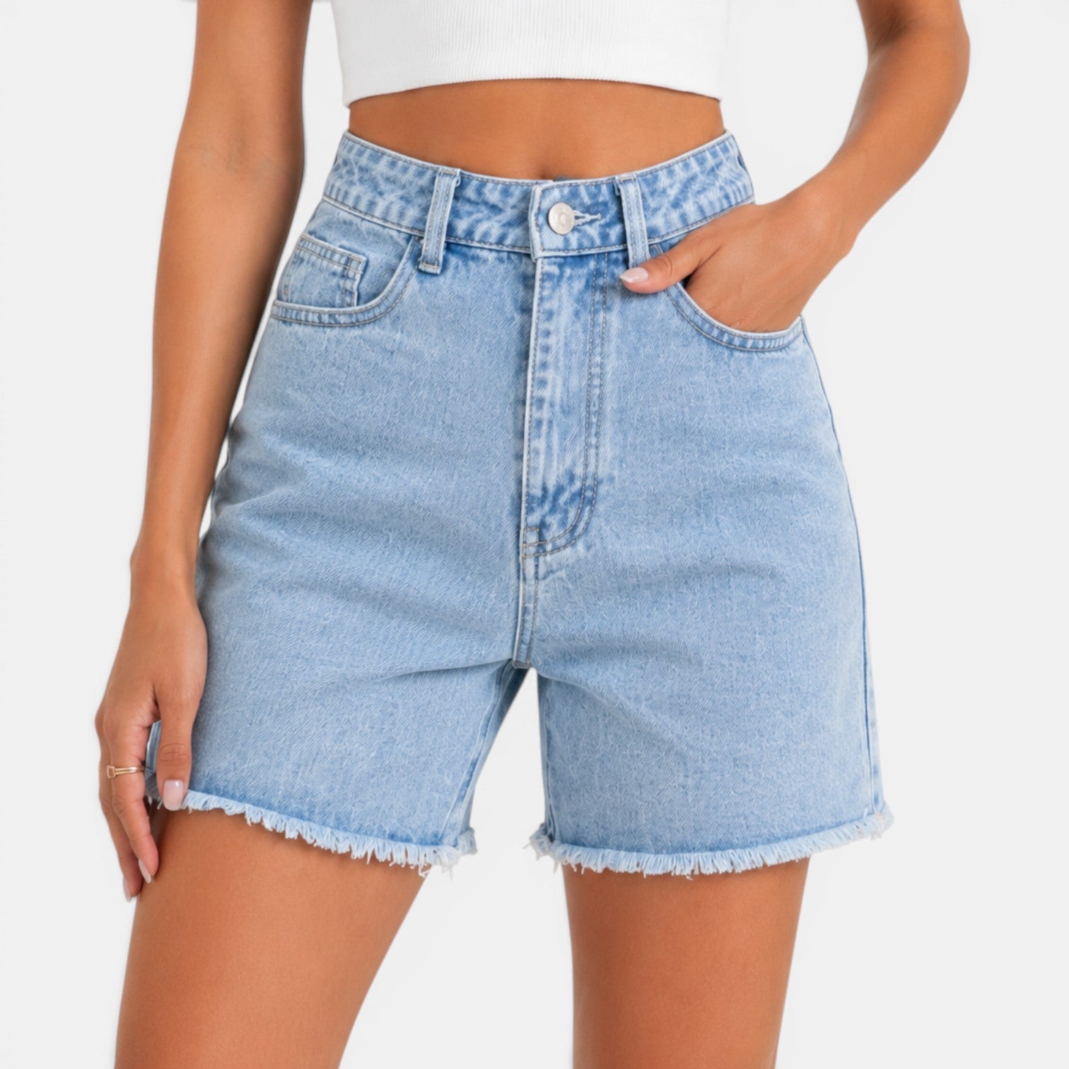 Women's High-Waisted Denim Shorts