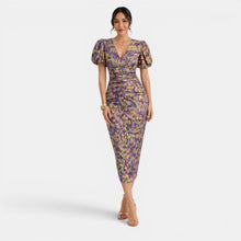 Violet Floral Midi Dress