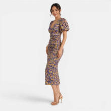 Violet Floral Midi Dress