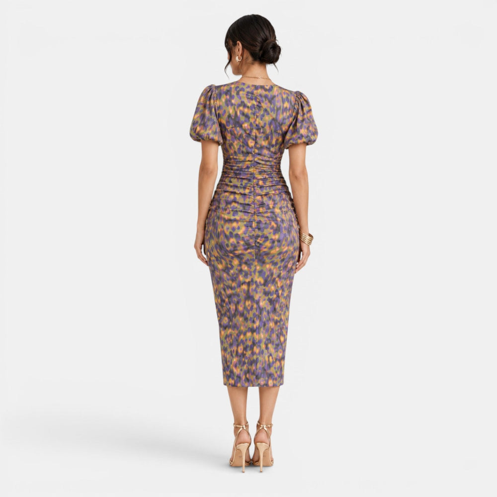 Violet Floral Midi Dress