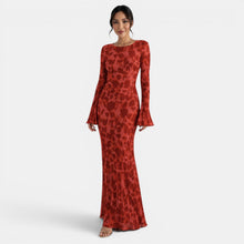 Red Chiffon Maxi Dress