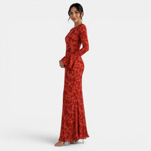 Red Chiffon Maxi Dress