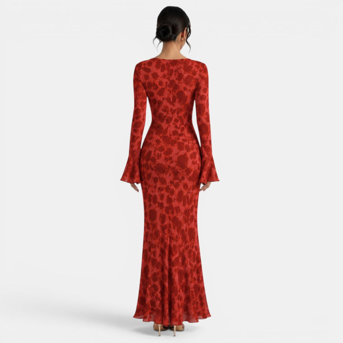 Red Chiffon Maxi Dress