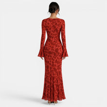 Red Chiffon Maxi Dress