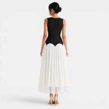 Black Beige Two-Tone Maxi Dress