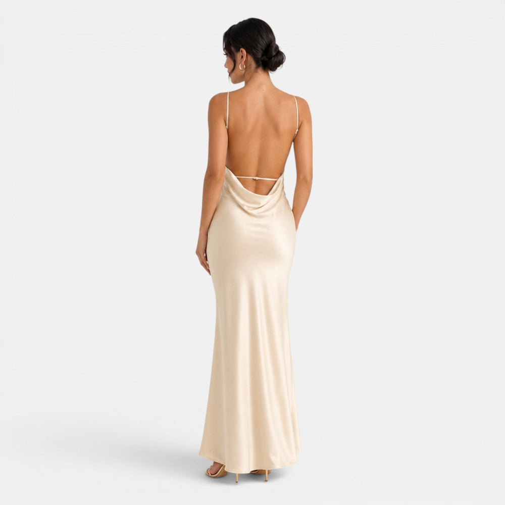 Open-Back Satin Dress