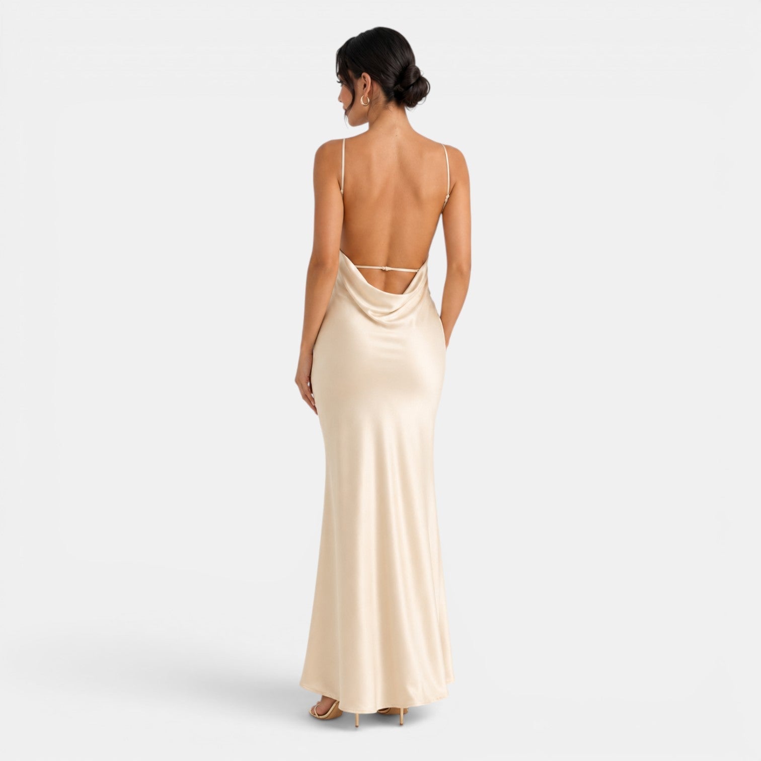 Open-Back Satin Dress