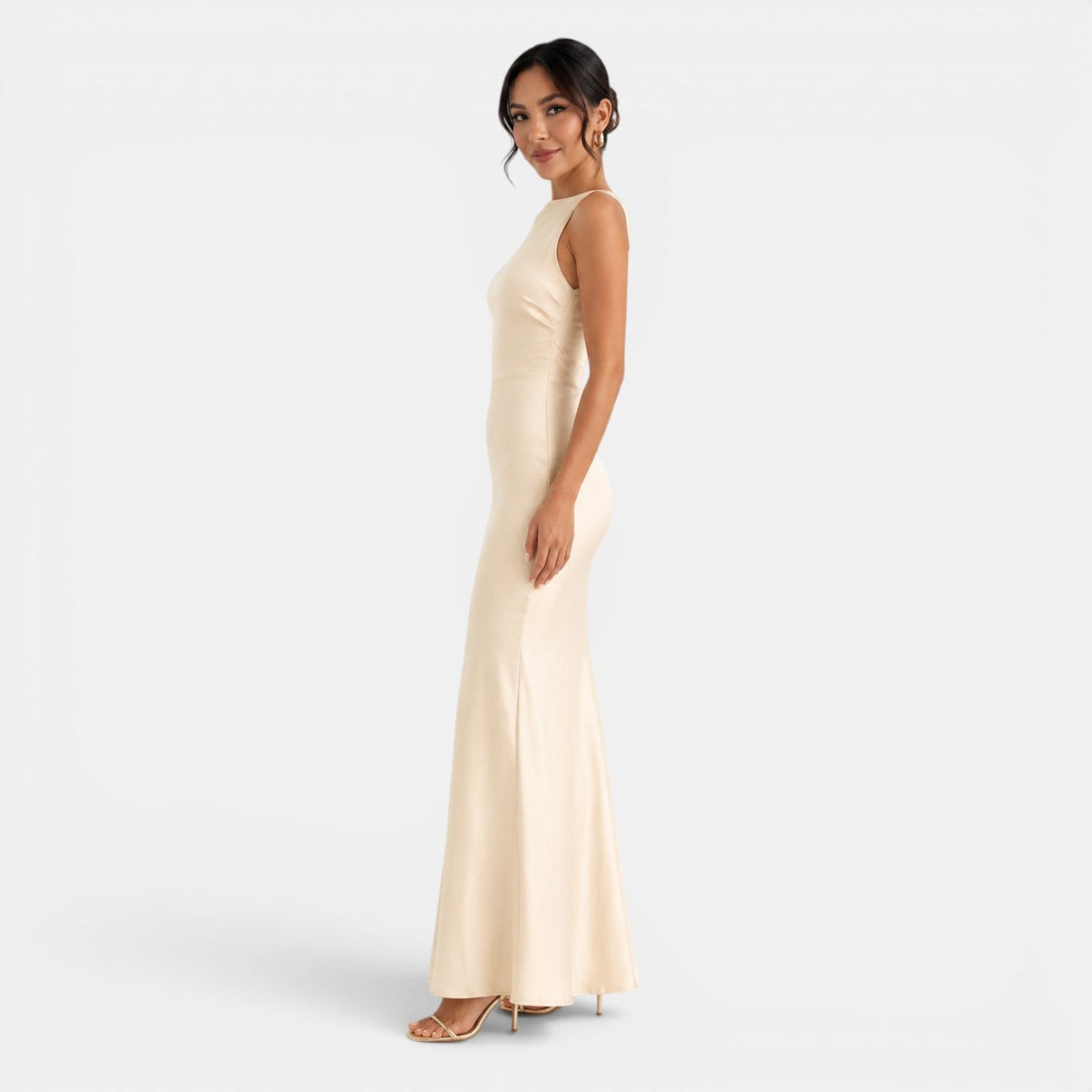 Open-Back Satin Dress