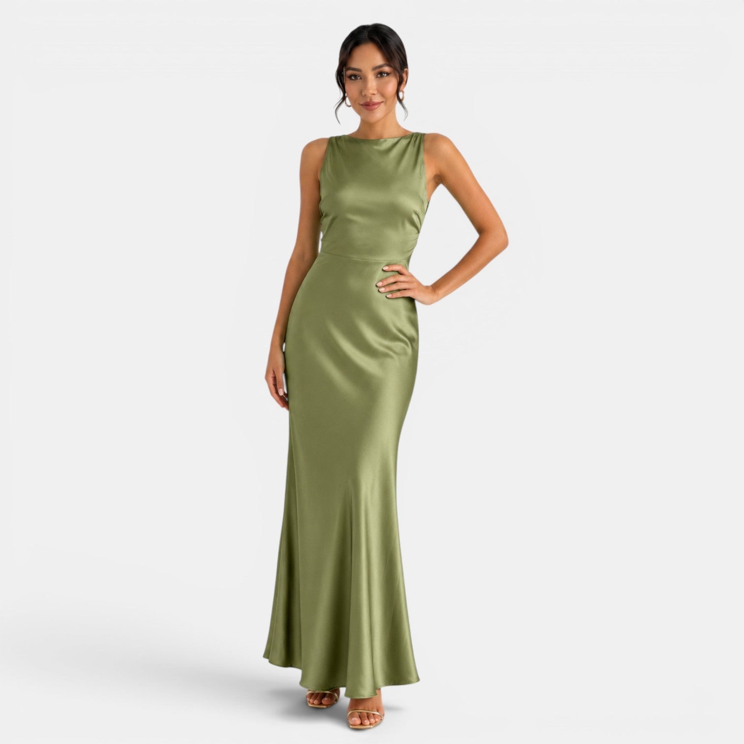 Open-Back Satin Dress