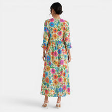 Printed Linen Midi Dress