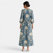 Printed Linen Midi Dress
