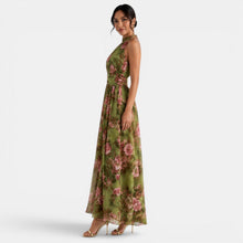 Women's Green Floral Maxi Dress