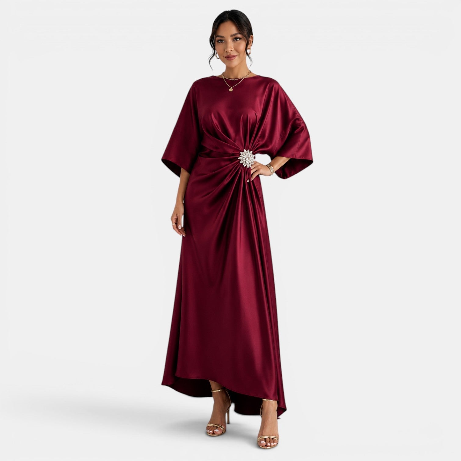 Women's Elegant Long Satin Dress