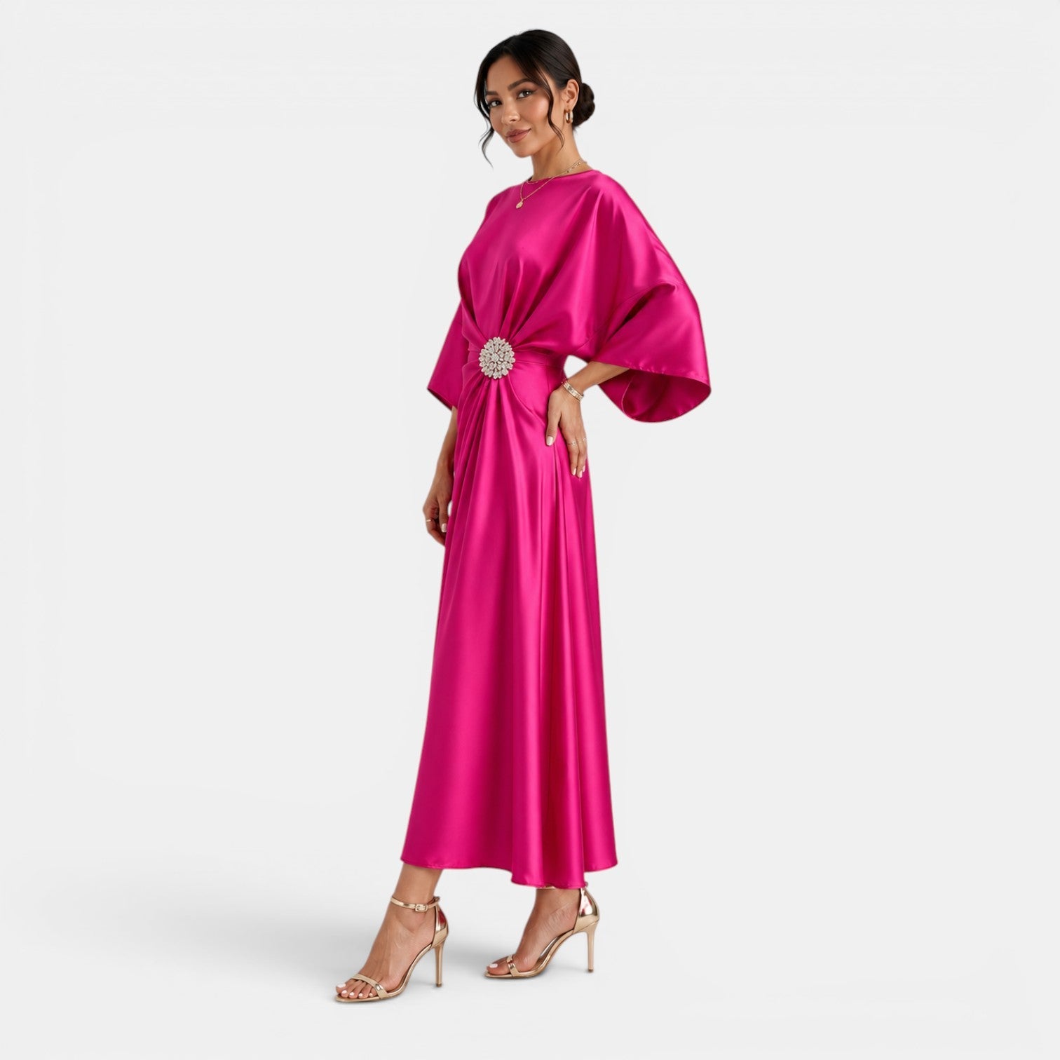 Women's Elegant Long Satin Dress