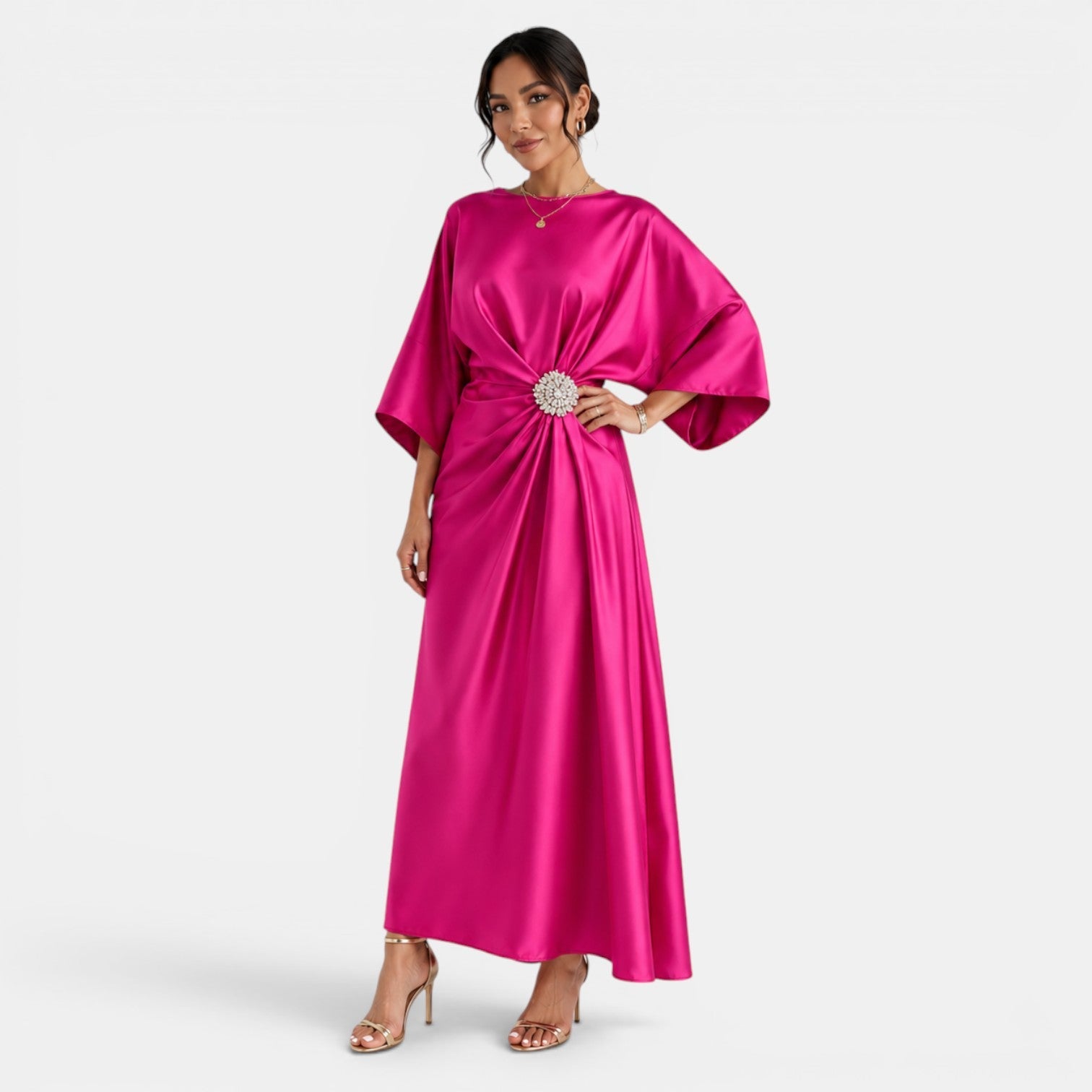 Women's Elegant Long Satin Dress