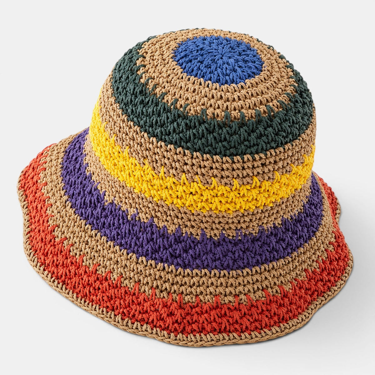 Women's Colourful Striped Straw Hat