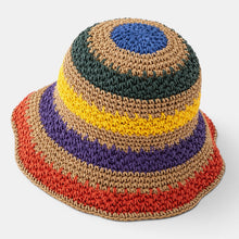 Women's Colourful Striped Straw Hat
