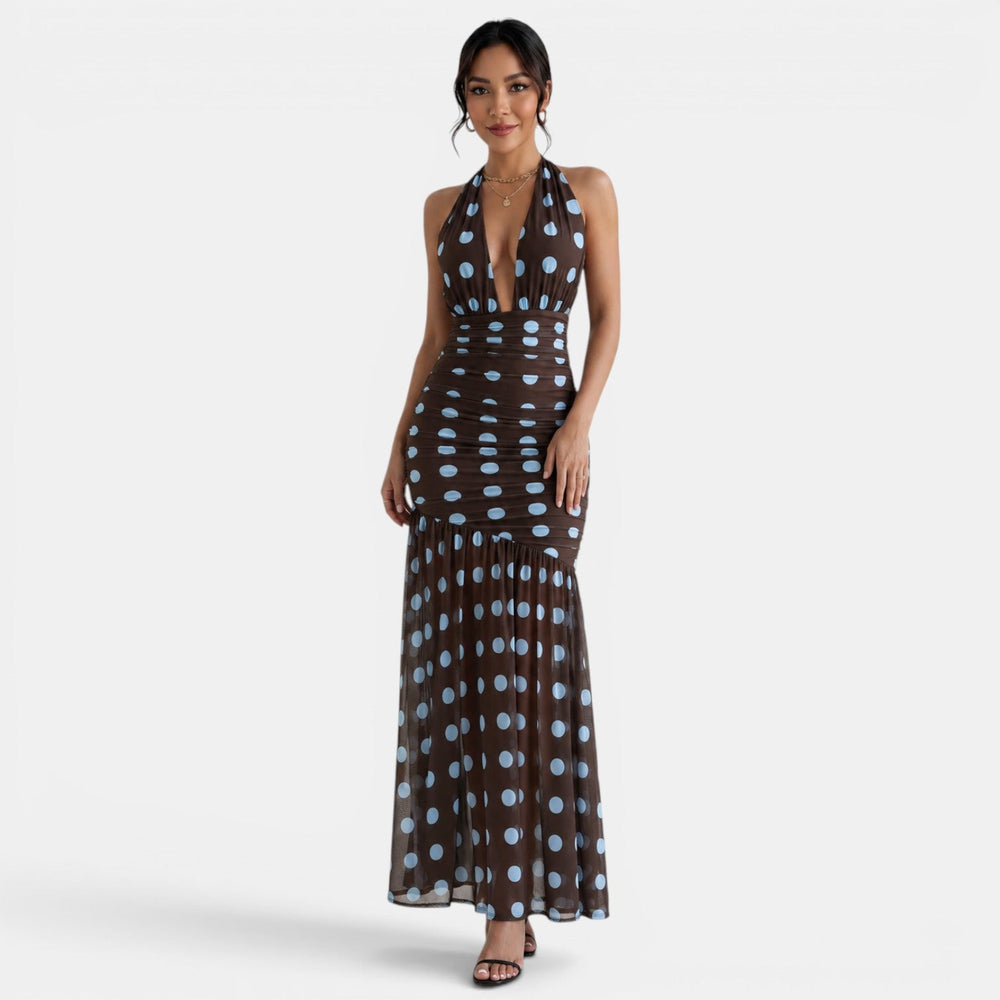 Women's Polka Dot Halter Dress