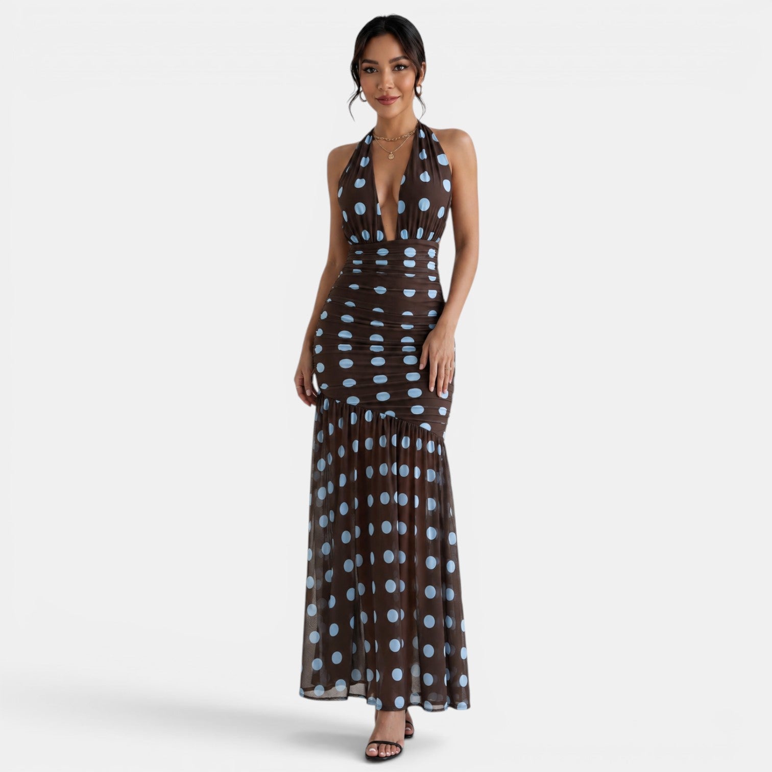 Women's Polka Dot Halter Dress