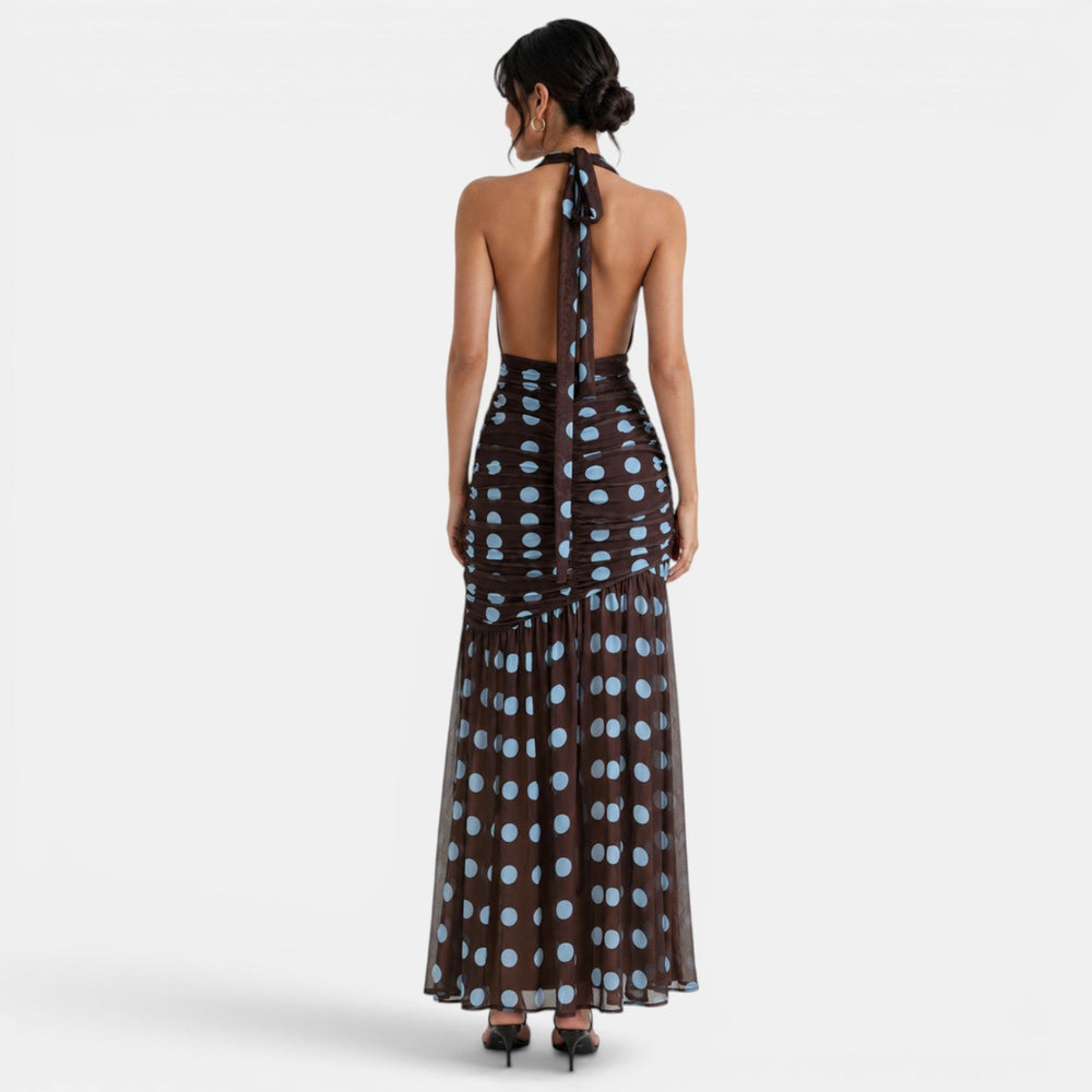 Women's Polka Dot Halter Dress