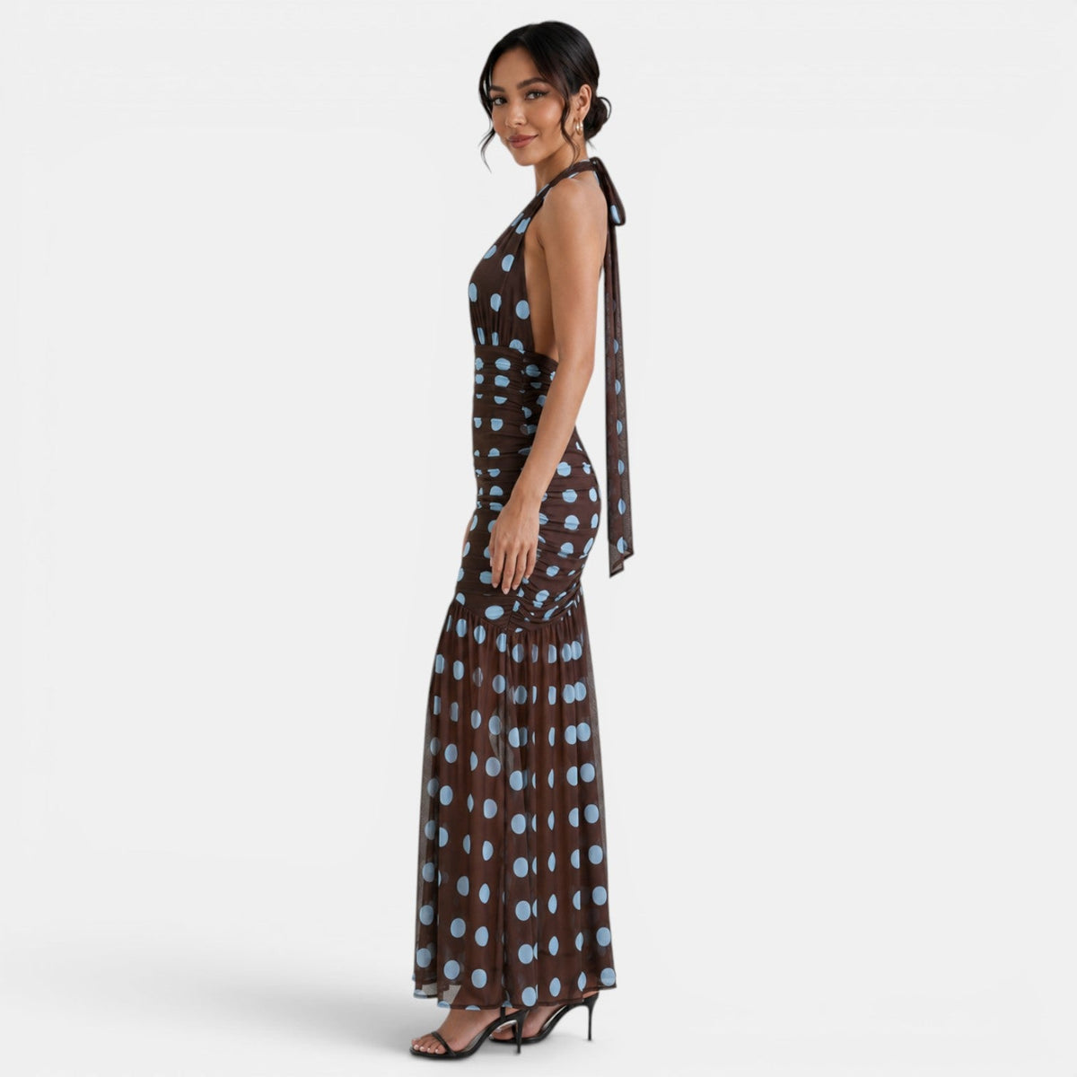 Women's Polka Dot Halter Dress