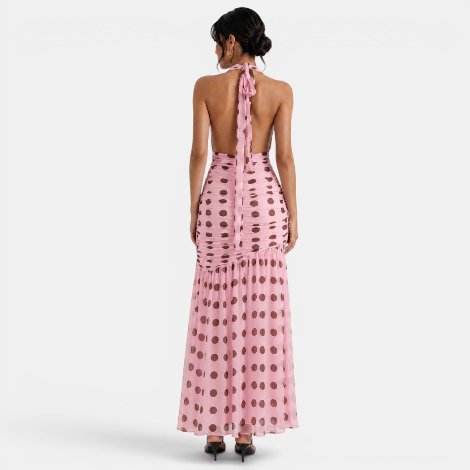 Women's Polka Dot Halter Dress