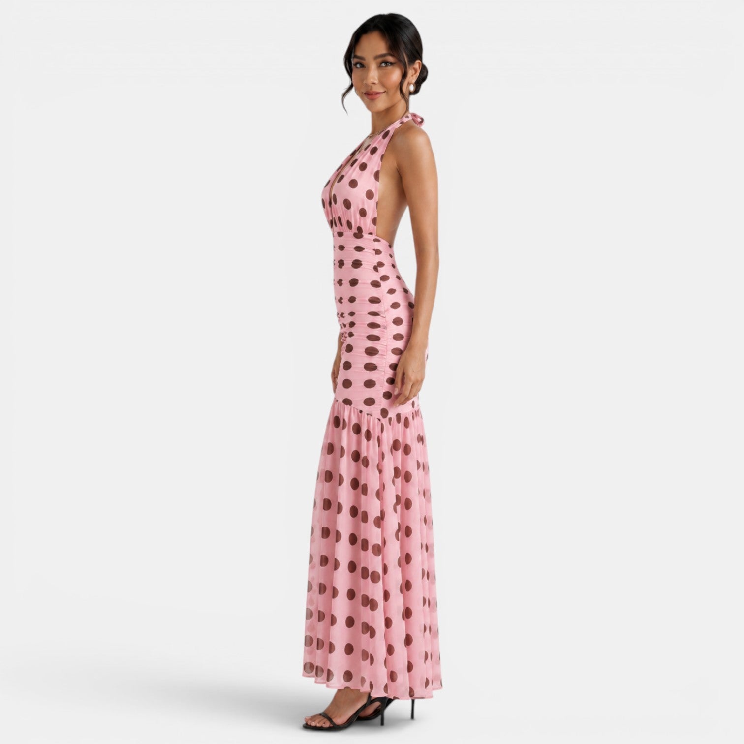 Women's Polka Dot Halter Dress