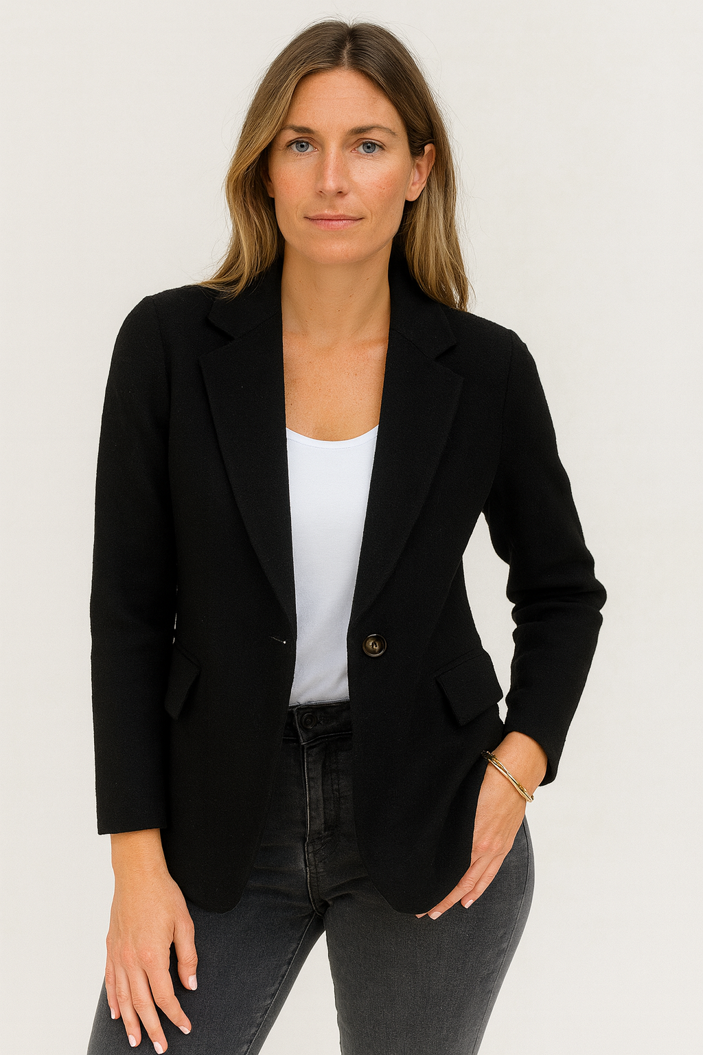 Valentina Women's Coat – Long Warm Elegant Modern Cut Mixed Wool Coat