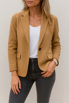 Valentina Women's Coat – Long Warm Elegant Modern Cut Mixed Wool Coat