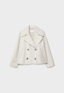 Olivia Femme Coat – Chic Short Double-Breasted Coat with Elegant Buttons & Modern Style