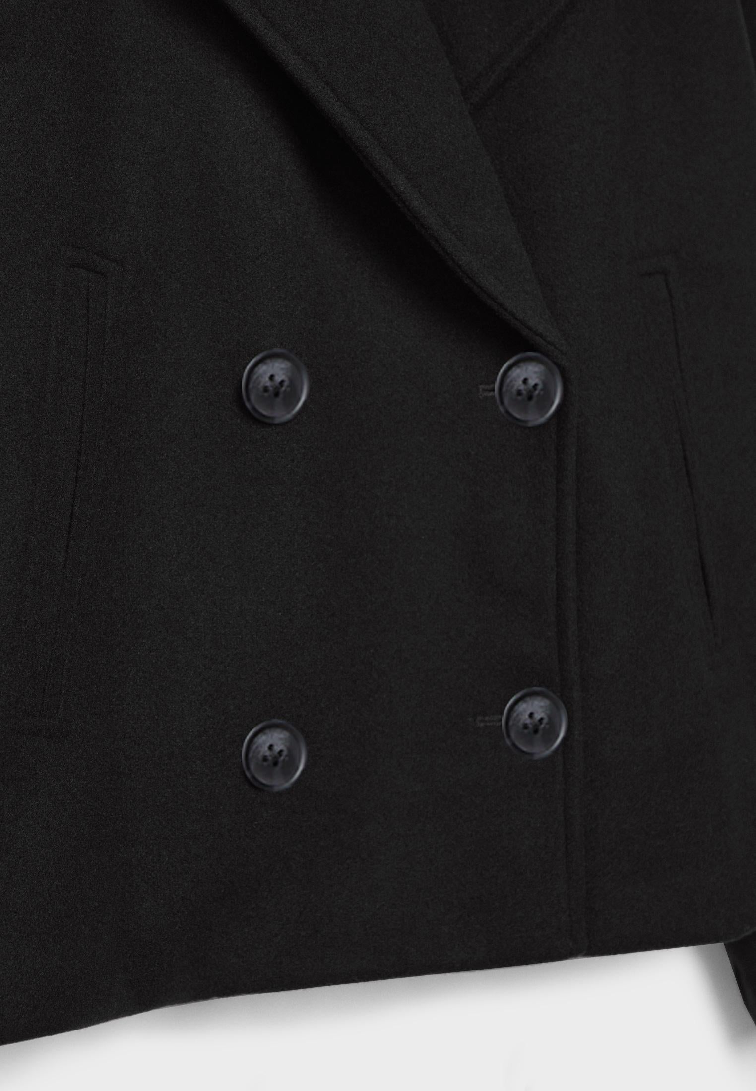 Olivia Femme Coat – Chic Short Double-Breasted Coat with Elegant Buttons & Modern Style