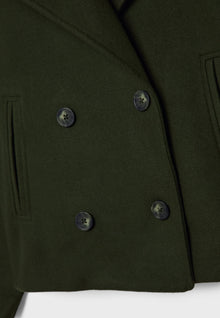 Olivia Femme Coat – Chic Short Double-Breasted Coat with Elegant Buttons & Modern Style